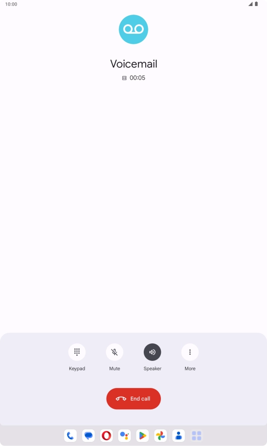 Press the end call icon.