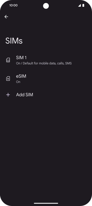 Press the required eSIM.