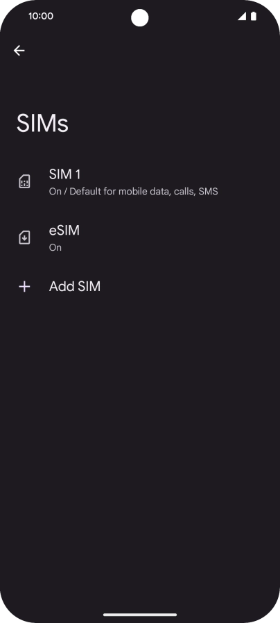 Press the required eSIM.