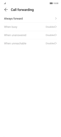 Press the required divert type.