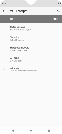 Press Hotspot name.