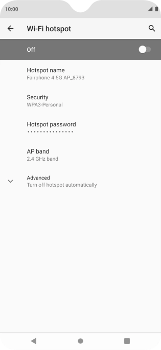 Press Hotspot name.