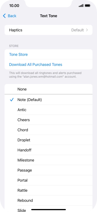 Press the required message tones to hear them.