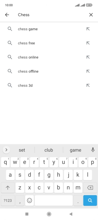 Key in the name or subject of the required app and press the search icon.