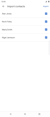 Press the fields next to the required contacts.