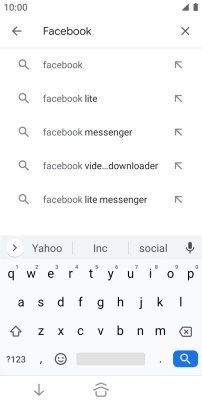 Key in Facebook and press the search icon.