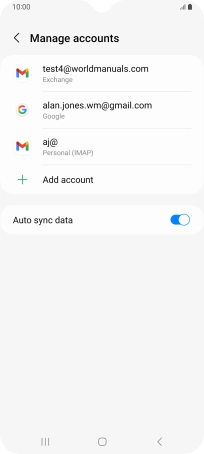Press the required email account.
