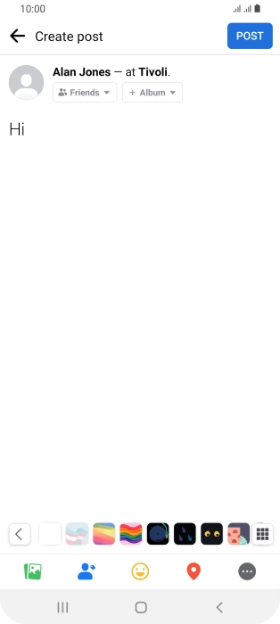Write the required text and press POST.