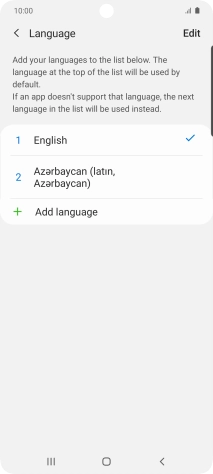 To subsequently select another language as the default language, press the required language.
