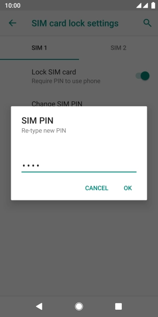 Key in the new PIN again and press OK.