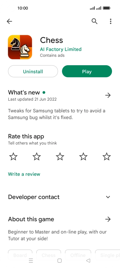 Press Uninstall.