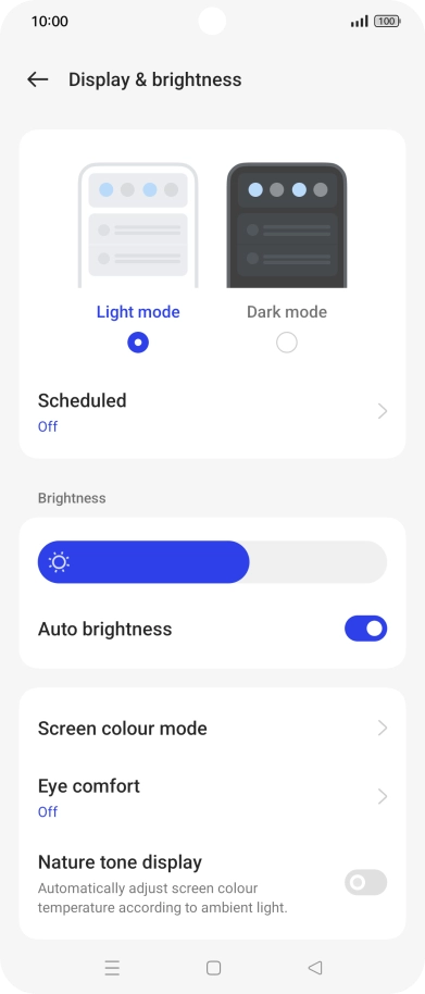 Press Dark mode.