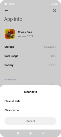 Press Clear cache.