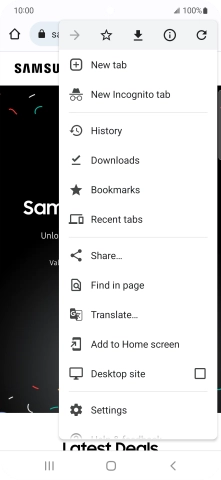 Press Settings.