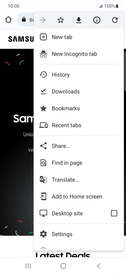 Press Settings.