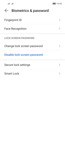 Press Disable lock screen password.
