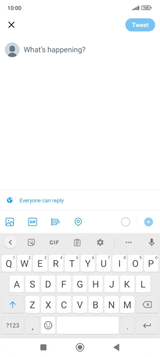 Press the text input field.