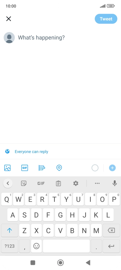 Press the text input field.