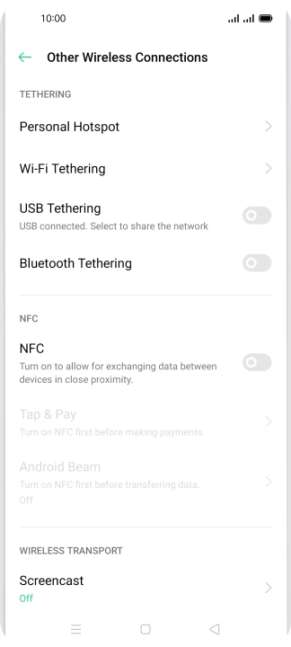 Press Personal Hotspot.