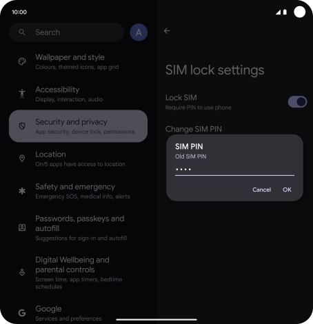 Key in your current PIN and press OK.