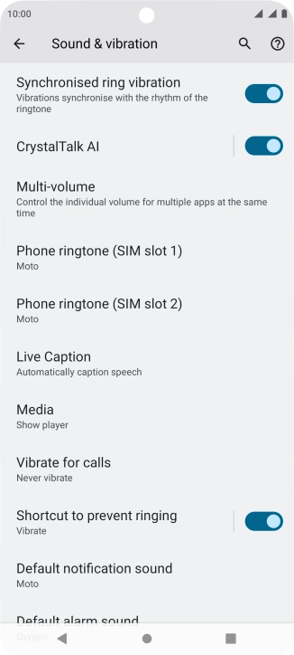 Press Default notification sound.