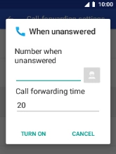 Key in +447836121121 and press TURN ON.