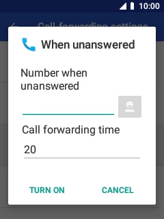 Key in +447836121121 and press TURN ON.
