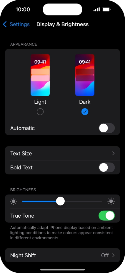 Press the indicator next to 