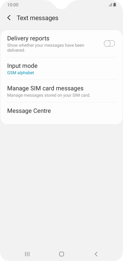 Press Message Centre.