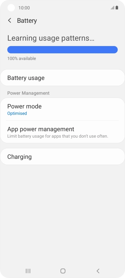 Press Power mode.