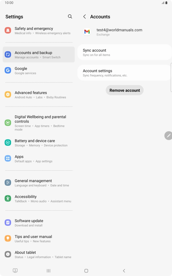 Press Account settings.