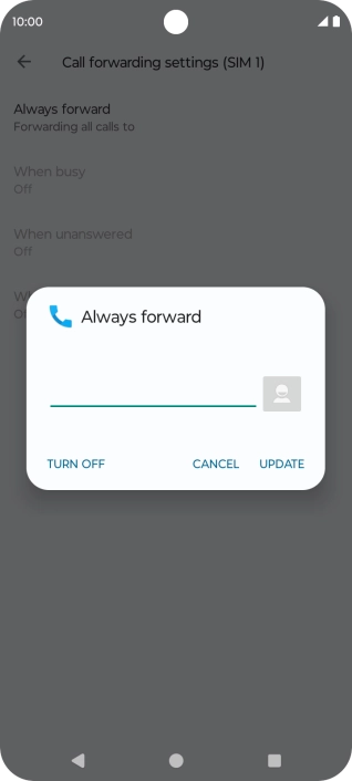 Press TURN OFF.
