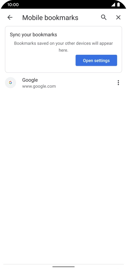 Press the required bookmark.