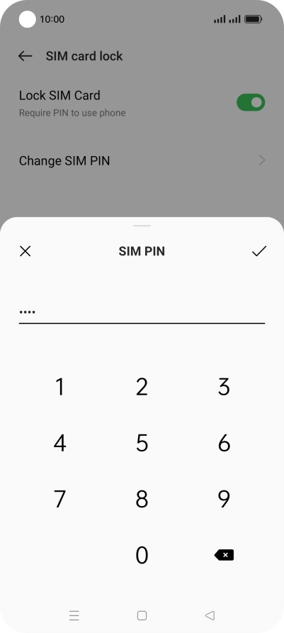 Key in your current PIN and press the confirm icon.