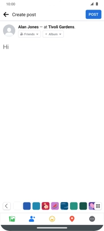 Write the required text and press POST.
