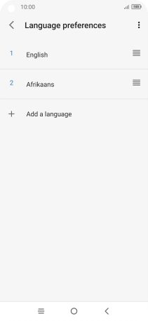 To select the new language as the default language, press the move icon next to the required language and drag it to the top of the list.