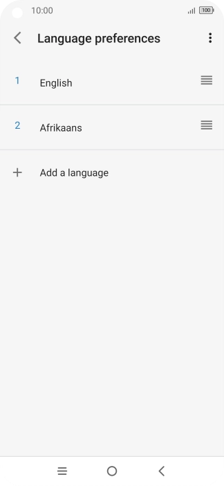 To select the new language as the default language, press the move icon next to the required language and drag it to the top of the list.