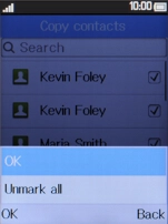 Press the Left selection key.
