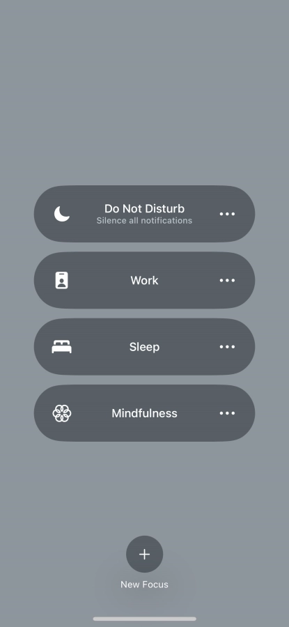 Press the required focus mode to activate or deactivate it immediately.