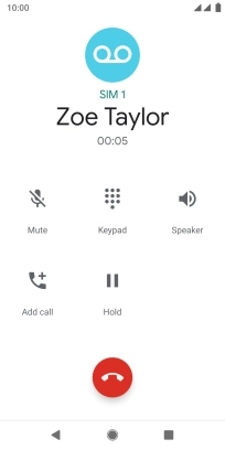 Press the end call icon.