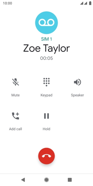 Press the end call icon.