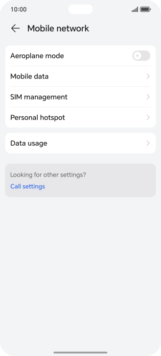 Press Mobile data.