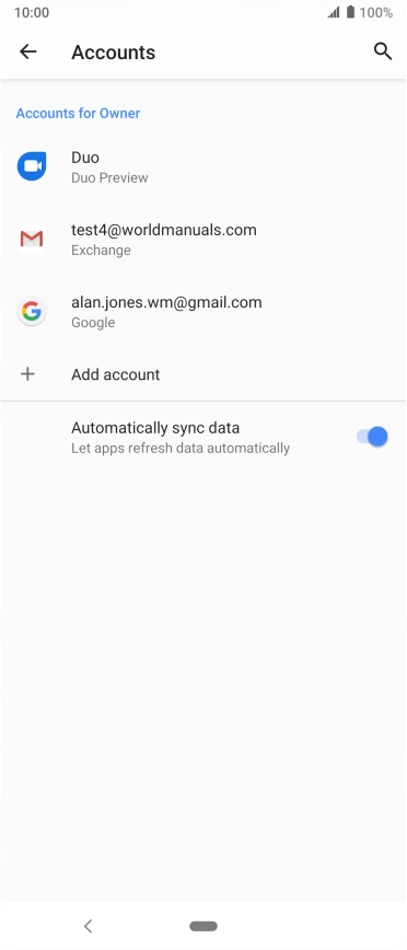Press the required email account.