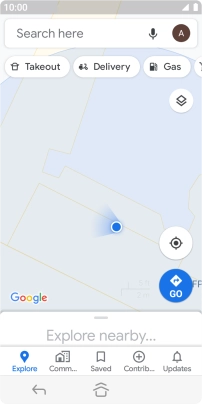 Press the search field and key in the required destination.