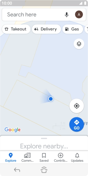 Press the search field and key in the required destination.