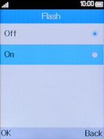 Select the required setting.