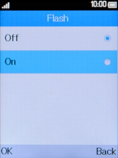 Select the required setting.