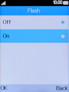 Select the required setting.