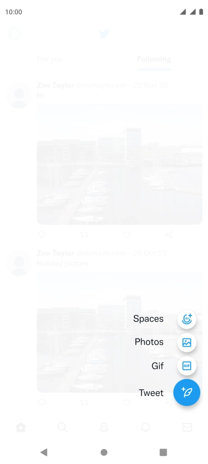 Press the new tweet icon.