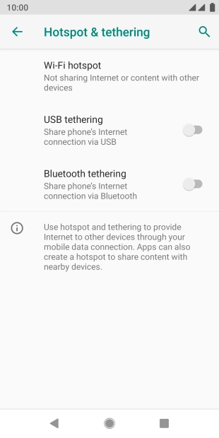 Press Wi-Fi hotspot.